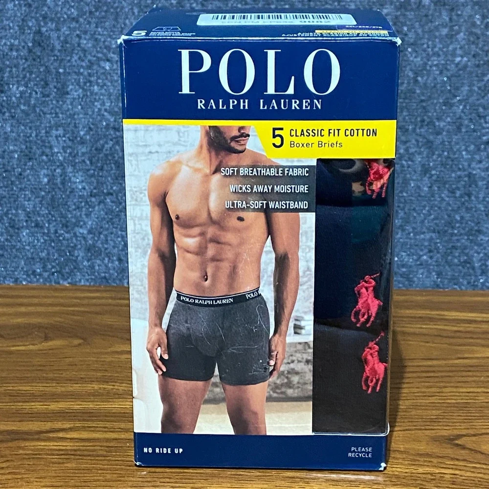 Polo Ralph Lauren Men's 5 Pack Classic Fit Boxer Briefs Black XXL NCBBP5